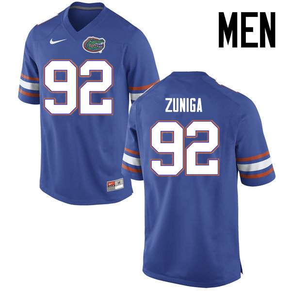 NCAA Florida Gators Jabari Zuniga Men's #92 Nike Blue Stitched Authentic College Football Jersey QOU6564VS